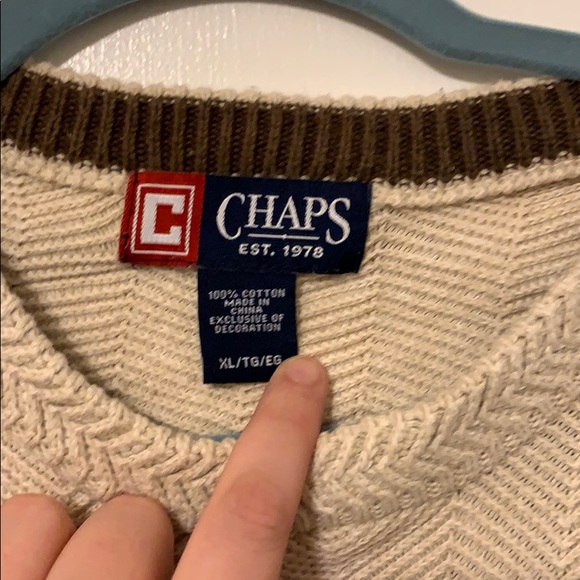 Cream Chaps Sweater Size XL - Picture 3 of 4